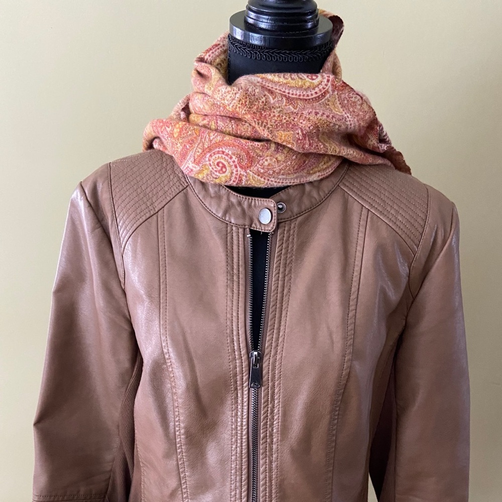 Brown fake leather jacket